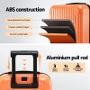 wanderlite 28 trunk luggage suitcase travel 5 wheels type c port tsa orange" Orange ABS hard-shell suitcase with layered construction diagram