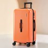 wanderlite 28 trunk luggage suitcase travel 5 wheels type c port tsa orange" Bright orange hard-shell suitcase with wheels