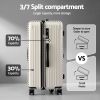 Suitcase with 3/7 split compartment design