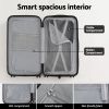 Open suitcase with multiple organised interior compartments