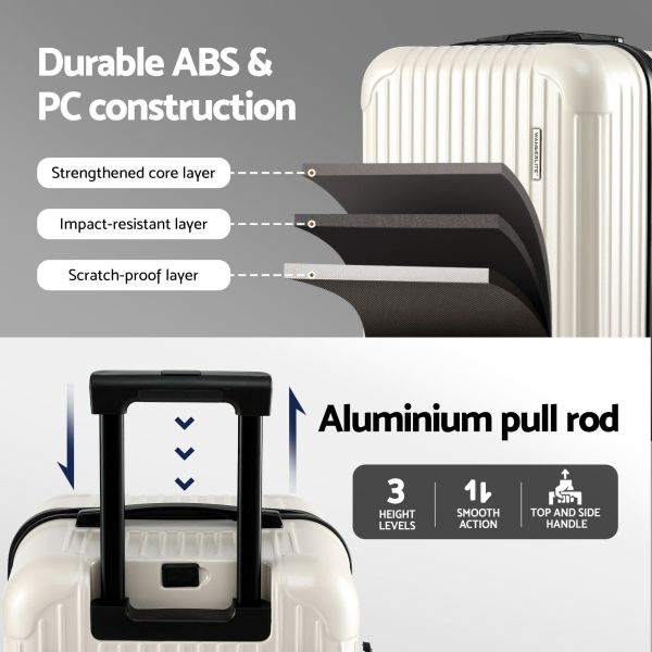 ABS and PC hard-shell suitcase construction diagram