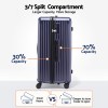 Navy hard-shell suitcase with 3/7 split compartment