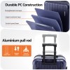 Durable hard-shell suitcase with aluminium pull handle