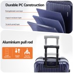 wanderlite 32 trunk luggage suitcase travel tsa type c 5 wheels deep indigo" Durable hard-shell suitcase with aluminium pull handle