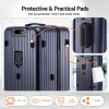Hard-shell suitcase with protective side hook pads