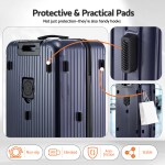 wanderlite 32 trunk luggage suitcase travel tsa type c 5 wheels deep indigo" Hard-shell suitcase with protective side hook pads