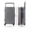 wanderlite 28 wide handle luggage suitcase travel tsa lock anthracite grey" Grey hard-shell suitcase with dimensions displayed