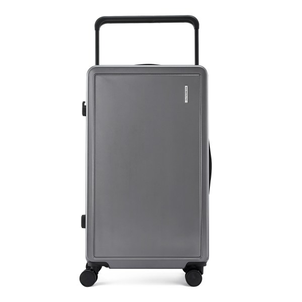 wanderlite 28 wide handle luggage suitcase travel tsa lock anthracite grey" Grey hard-shell carry-on suitcase with wheels