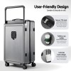 wanderlite 28 wide handle luggage suitcase travel tsa lock anthracite grey" Grey hard-shell suitcase with TSA lock features