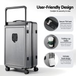 Grey hard-shell suitcase with TSA lock features