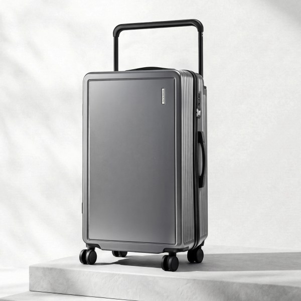 wanderlite 28 wide handle luggage suitcase travel tsa lock anthracite grey" Grey hard-shell suitcase with telescopic handle and wheels