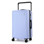 Light lavender hard-shell suitcase with spinner wheels
