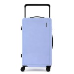Light lavender hard-shell suitcase with telescopic handle