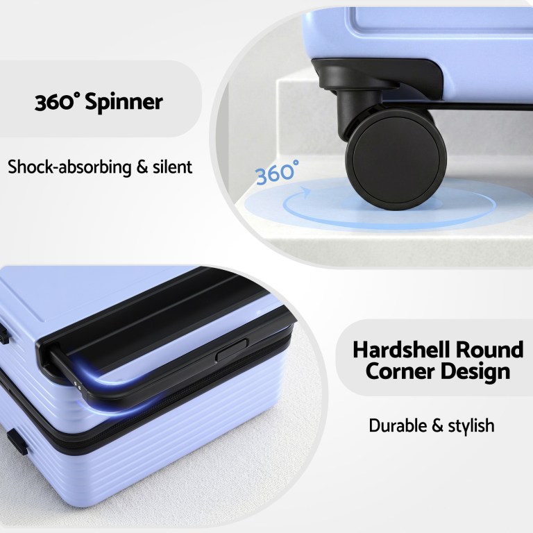 Hardshell suitcase with 360-degree spinner wheels