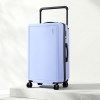 wanderlite 28 wide handle luggage suitcase travel tsa lock light blue" Light lavender hard-shell suitcase with spinner wheels