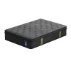 levitex king single mattress 34 cm 5 zone pressure relief pocket spring with reinforced edge support & breathable gel memory foam hybrid mattress Grey patterned mattress with black sides and green accents