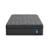 levitex single mattress 34 cm 5 zone pressure relief pocket spring with reinforced edge support & breathable gel memory foam hybrid mattress Grey patterned mattress on dark base