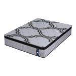 levitex king mattress 34 cm 5 zone pocket spring with latex & memory foam or extra lumbar & shoulder support Grey patterned mattress on white background
