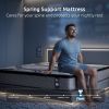 levitex king mattress 34 cm 5 zone pocket spring with latex & memory foam or extra lumbar & shoulder support Man sitting on firm spring support mattress