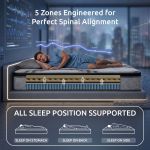 levitex king mattress 34 cm 5 zone pocket spring with latex & memory foam or extra lumbar & shoulder support Man sleeping on five-zone support mattress