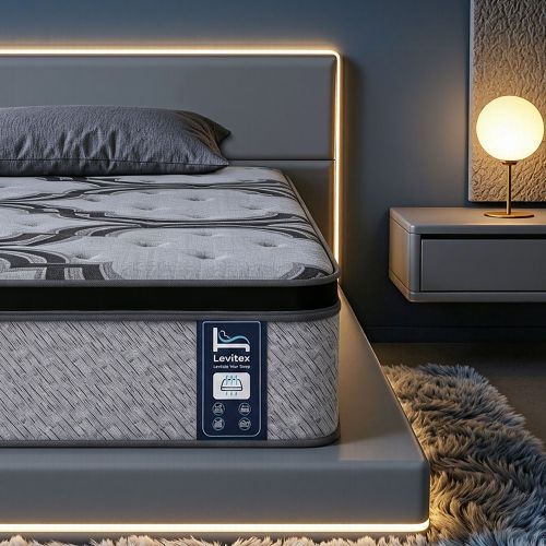 mattress lv vela 34 ks 00.jpg LeviteX mattress on modern illuminated bed frame