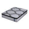 levitex queen mattress 34 cm 5 zone pocket spring with latex & memory foam or extra lumbar & shoulder support Grey patterned mattress on white background