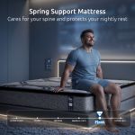 levitex queen mattress 34 cm 5 zone pocket spring with latex & memory foam or extra lumbar & shoulder support Man sitting on firm spring support mattress