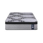 Grey patterned Levitex mattress on white background