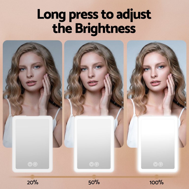 Brightness adjustment demo with portrait at three levels