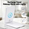 Rechargeable travel makeup mirror with built-in lights