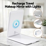 Rechargeable travel makeup mirror with built-in lights