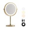 Gold LED vanity mirror with touch control