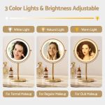 Vanity mirror with adjustable three-colour LED lighting