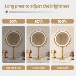 LED vanity mirror with adjustable brightness levels