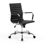 ochair h 8147 bk 00.jpg Black leather office chair with chrome base