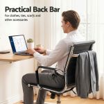 artiss office chair conference chairs pu leather mid back black Man using laptop with jacket on chair back
