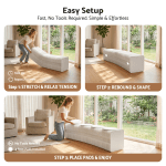 Woman setting up modular bench indoors