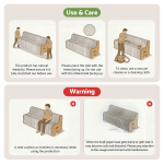 Illustrated care instructions for cardboard bench seating