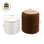 Foldable cylindrical stools with dimensions and weight capacity