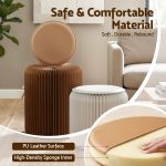 Modern PU leather ottoman with sponge cushioning
