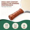 Ergonomic tennis racket handle with perforated grip