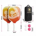 everfit pickleball paddle set fibreglass racquet honeycomb core with bag orange Pickleball paddles set with bag and balls