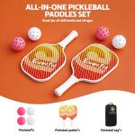 everfit pickleball paddle set fibreglass racquet honeycomb core with bag orange All-in-one pickleball paddles set with balls and bag