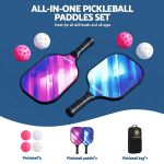 everfit pickleball paddle set fibreglass racquet honeycomb core with bag All-in-one pickleball paddles set with balls and bag
