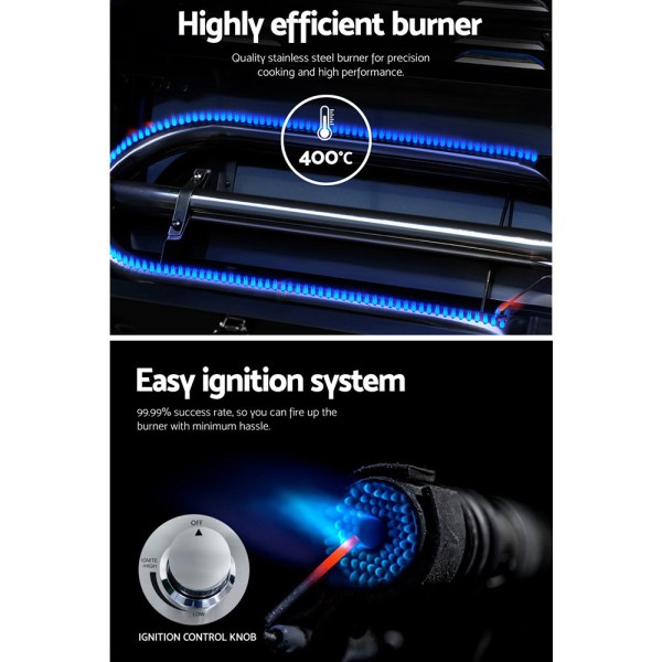 Gas grill burner with blue flames