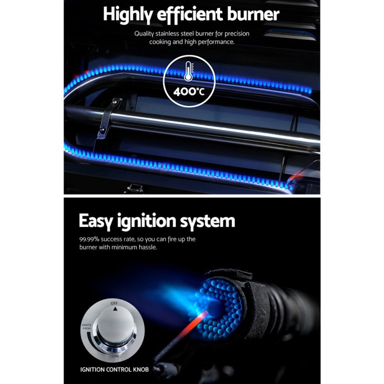 grillz portable gas bbq grill with double sided plate Gas grill burner with blue flames