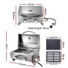 grillz portable gas bbq grill 2 burners with 2 plates Stainless steel two-burner gas barbecue with dimensions