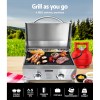 grillz portable gas bbq grill 2 burners with 2 plates Portable stainless steel BBQ grilling outdoors
