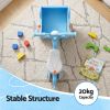 Blue kids tricycle with stable triangular frame design