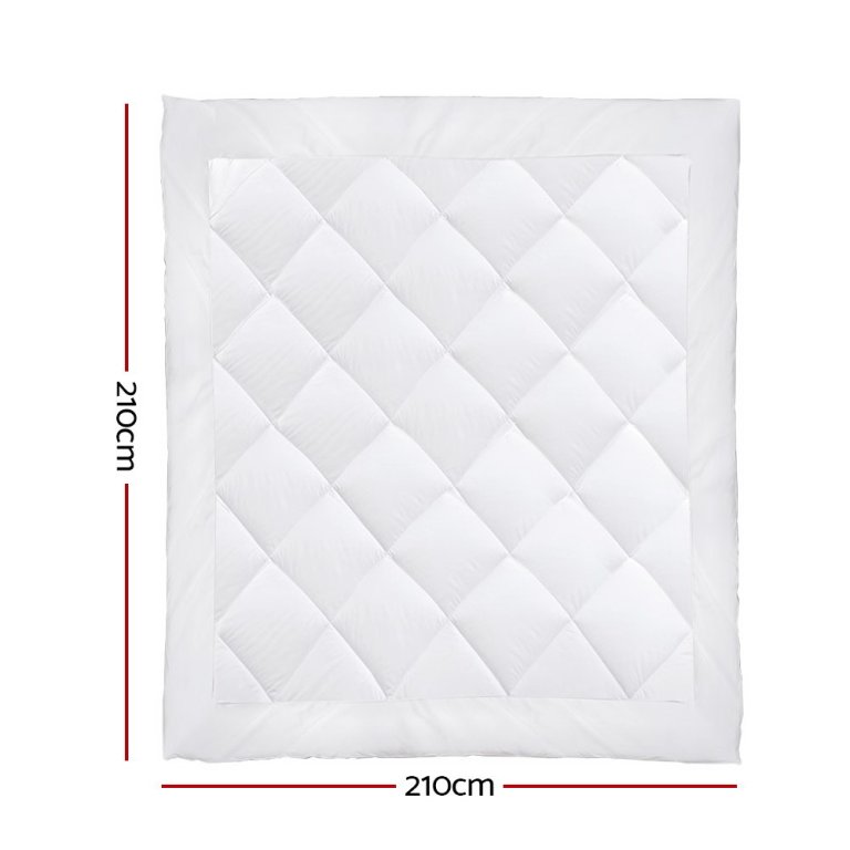 giselle bedding 800gsm microfibre bamboo quilt queen White quilt with 210cm by 210cm dimensions